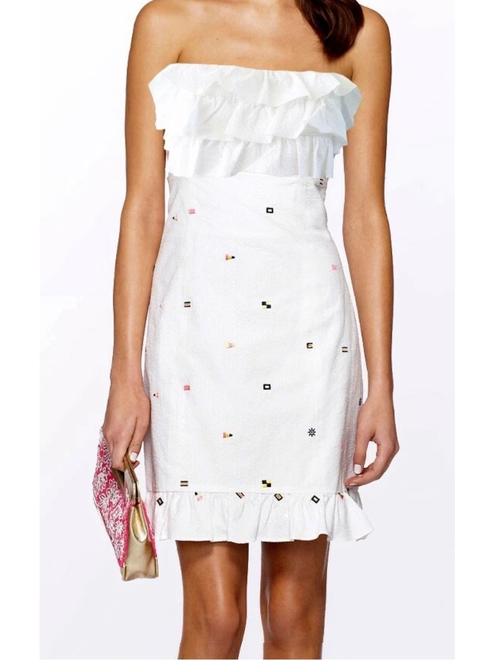 Lilly Pulitzer White Ruffled Dress